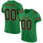Custom Grass Green Black-Old Gold Mesh Authentic Football Jersey Custom Grass Green Black-Old Gold Mesh Authentic Football Jersey