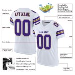 Custom White Purple-Old Gold Mesh Authentic Football Jersey Custom White Purple-Old Gold Mesh Authentic Football Jersey