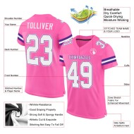 Custom Pink White-Purple Mesh Authentic Football Jersey Custom Pink White-Purple Mesh Authentic Football Jersey