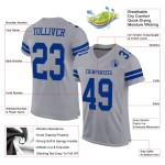 Custom Gray Royal Mesh Authentic Football Jersey Custom Gray Royal Mesh Authentic Football Jersey