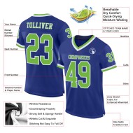 Custom Royal Neon Green-White Mesh Authentic Throwback Football Jersey Custom Royal Neon Green-White Mesh Authentic Throwback Football Jersey