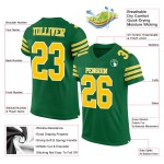 Custom Kelly Green Gold-White Mesh Authentic Football Jersey Custom Kelly Green Gold-White Mesh Authentic Football Jersey