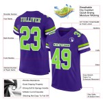 Custom Purple Neon Green-White Mesh Authentic Football Jersey Custom Purple Neon Green-White Mesh Authentic Football Jersey