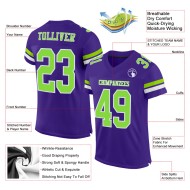 Custom Purple Neon Green-White Mesh Authentic Football Jersey Custom Purple Neon Green-White Mesh Authentic Football Jersey