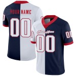 Custom Navy White-Scarlet Mesh Split Fashion Football Jersey Custom Navy White-Scarlet Mesh Split Fashion Football Jersey