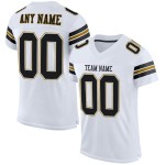 Custom White Black-Old Gold Mesh Authentic Football Jersey Custom White Black-Old Gold Mesh Authentic Football Jersey