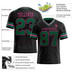 Custom Black Kelly Green-Pink Mesh Authentic Football Jersey Custom Black Kelly Green-Pink Mesh Authentic Football Jersey