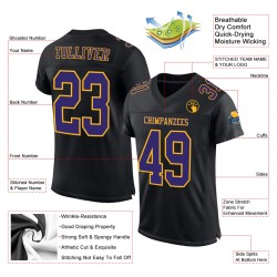 Custom Black Purple-Gold Mesh Authentic Football Jersey Custom Black Purple-Gold Mesh Authentic Football Jersey