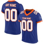 Custom Royal White-Orange Mesh Authentic Football Jersey Custom Royal White-Orange Mesh Authentic Football Jersey